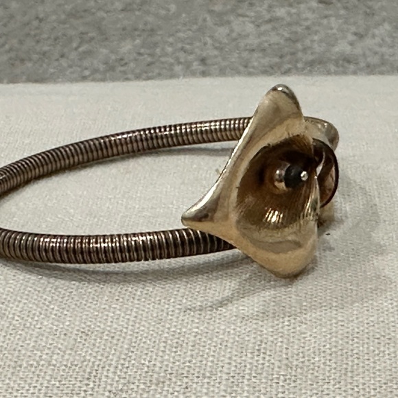 Vintage Art Deco FORSTNER Calla Lily Bracelet Snake Coil Omega Wrap - Picture 3 of 8